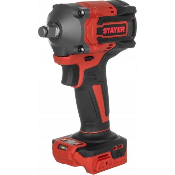 Акумулаторен ударен гайковерт Stayer IWB 350 L2022, 18 V, 420 Nm, 1/2″, комплект батерии 2×2.0 Ah